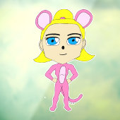 Rosa Katze Fensteraufkleber (Blatt 3)