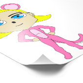 Rosa Katze Fotodruck (Ecke)