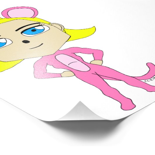 Rosa Katze Fotodruck (Ecke)