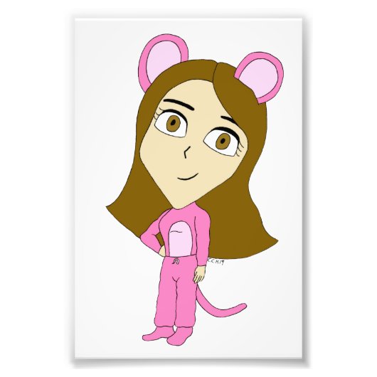 Rosa Katze Fotodruck (Vorne)