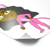 Rosa Katze Fotodruck (Ecke)