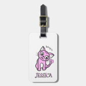 Rosa Katze Gepäckanhänger (Vorderseite vertikal)