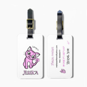 Rosa Katze Gepäckanhänger