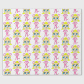 Rosa Katze Geschenkpapier (Flach)