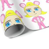 Rosa Katze Geschenkpapier (Rolleneckpunkt)