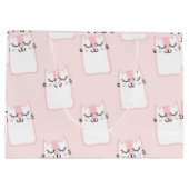 Rosa Katze Große Geschenktüte (Rückseite)