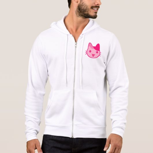 Rosa Katze Hoodie (Vorderseite)