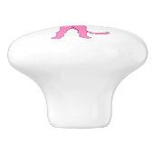 Rosa Katze Keramikknauf (Seitenansicht)