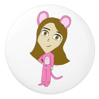 Rosa Katze Keramikknauf