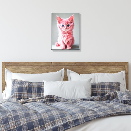 Rosa Katze Leinwanddruck (Insitu (Schlafzimmer))