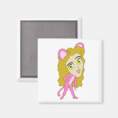 Rosa Katze Magnet (Vorderseite/Rückseite)