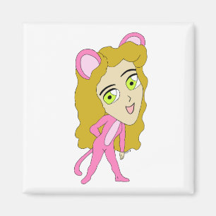 Rosa Katze Magnet