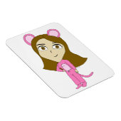 Rosa Katze Magnet (Rechte Seite)
