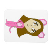 Rosa Katze Magnet (Horizontal)