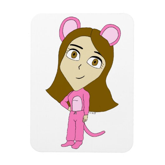 Rosa Katze Magnet (Vertikal)