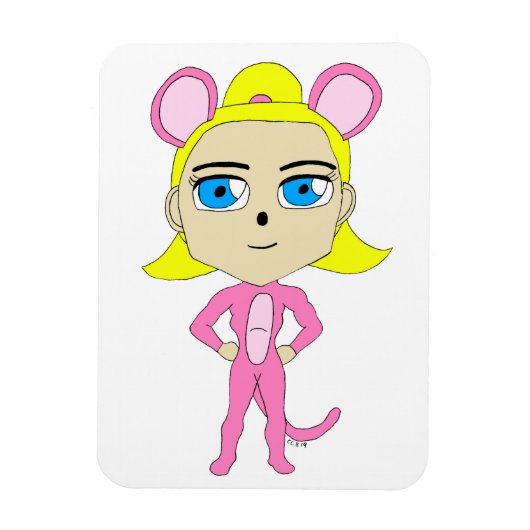 Rosa Katze Magnet (Vertikal)