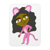 Rosa Katze Magnet (Vertikal)