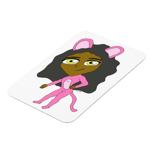 Rosa Katze Magnet (Linke Seite)