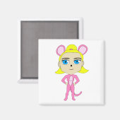 Rosa Katze Magnet (Vorderseite/Rückseite)