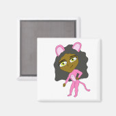 Rosa Katze Magnet (Vorderseite/Rückseite)