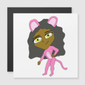 Rosa Katze Magnetkarte (Vorne/Hinten)
