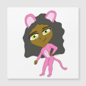 Rosa Katze Magnetkarte (Vorderseite)