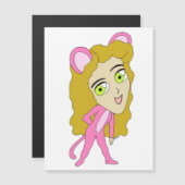Rosa Katze Magnetkarte (Vorne/Hinten)