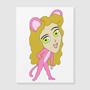 Rosa Katze Magnetkarte