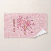 Rosa Katze mit Geige Badhandtuch Set (Handtuch)