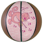 Rosa Katze mit Geige Basketball (Vertikal)