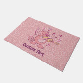 Rosa Katze mit Geige Doormat Fußmatte (Schrägansicht)