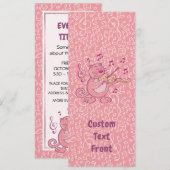 Rosa Katze mit Geige Einladung (Vorne/Hinten)