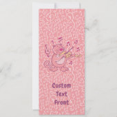 Rosa Katze mit Geige Einladung (Vorderseite)