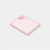 Rosa Katze mit Geige Post-it Klebezettel (angewinkelt)