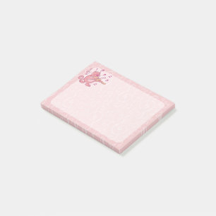 Rosa Katze mit Geige Post-it Klebezettel