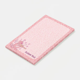 Rosa Katze mit Geige Post-it Notes Klebezettel