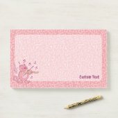 Rosa Katze mit Geige Post-it Notes Klebezettel (Auf Schreibtisch)