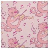 Rosa Katze mit Geige Stoff (Muster)