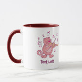 Rosa Katze mit Geige Tasse (Links)