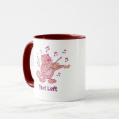 Rosa Katze mit Geige Tasse (Vorderseite Links)