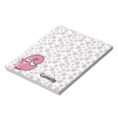 Rosa Katze Mit Monogramm C Kid's Notizblock (Rotiert)