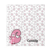 Rosa Katze Mit Monogramm C Kid's Notizblock (Vorderseite)