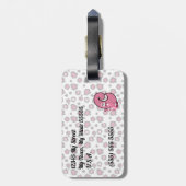 Rosa Katze Mit Monogramm C Kinder Reisende Gepäckanhänger (Rückseite vertikal)