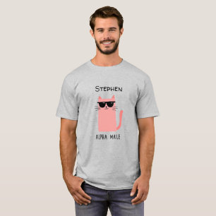 Rosa Katze mit Sonnenbrille T-Shirt