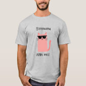Rosa Katze mit Sonnenbrille T-Shirt (Vorderseite)