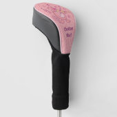 Rosa Katze mit Violin Golf Head Cover Headcover (angewinkelt)