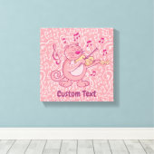Rosa Katze mit Violine Canvas Print Leinwanddruck (Insitu (Holzboden))