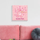 Rosa Katze mit Violine Canvas Print Leinwanddruck (Insitu (Wohnzimmer))