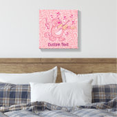 Rosa Katze mit Violine Canvas Print Leinwanddruck (Insitu (Schlafzimmer))