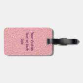 Rosa Katze mit Violine-Gepäckstück Gepäckanhänger (Rückseite horizontal)